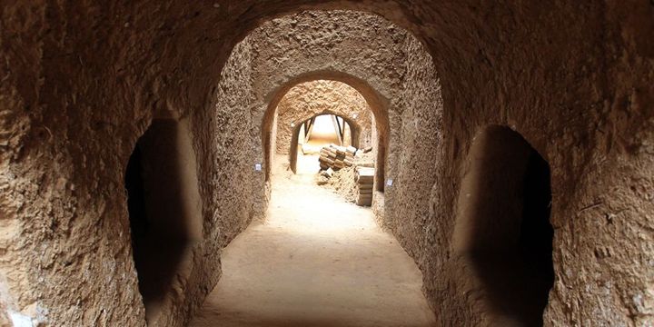 Couloir souterrain du site funéraire où se trouvait la tombe de Shangguan Wan'er (4 septembre 2013)
 (Shaanxi Provincial Cultural Relics / AFP)