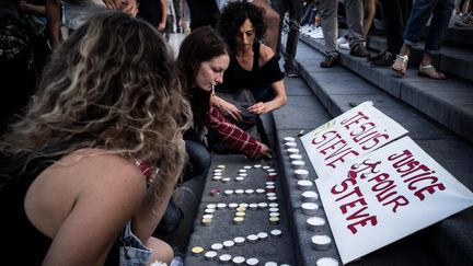 Un rassemblement à la mémoire de Steve Maia Caniço à Bordeaux, le 30 juillet 2019. (FABIEN PALLUEAU / NURPHOTO)