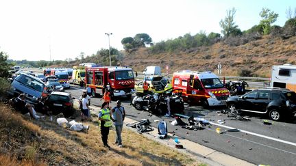 L'accident a fait un mort et un bless&eacute; grave. (NATHALIE AMEN VALS / MAXPPP)