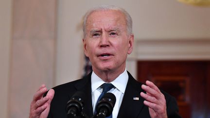 Joe Biden, président des Etats-Unis à la Maison Blanche à Washington (district de Colombie), le 20 mai 2021. (NICHOLAS KAMM / AFP)