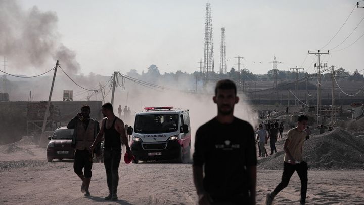 La base militaire israélienne de Nahal Oz, à la frontière avec la bande de Gaza, après l'attaque du Hamas le 7 octobre 2023 (MOMEN FAIZ / NURPHOTO)