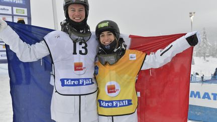 Perrine Laffont et Benjamin Cavet à Idre Fjäll, le 12 décembre 2020. (NISSE SCHMIDT / TT NEWS AGENCY)