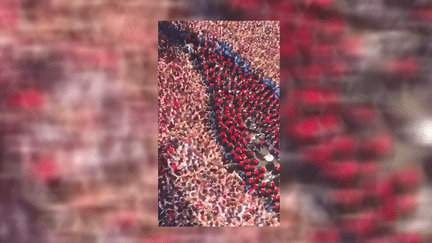 Une vidéo présente des images des fêtes de San Fermin comme une scène de liesse croate. (FRANCEINFO)