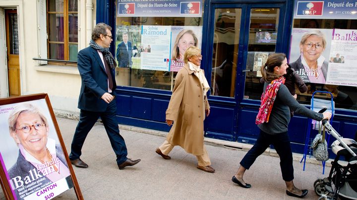 Isabelle Balkany, le 16 mars 2011, lors des &eacute;lections cantonales. (MARTIN BUREAU / AFP)