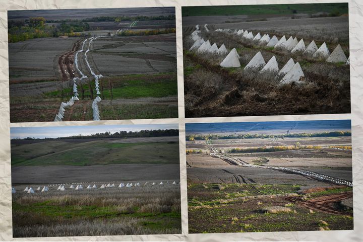 L'agence Ria Fan a publié plusieurs images de la "ligne Wagner" en cours de construction dans la région de Louhansk. (RIA FAN / FRANCEINFO)