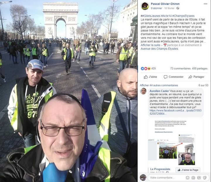 Capture d'écran d'un post Facebook de Pascal Olivier Chiron. (FACEBOOK)