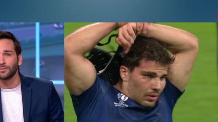 La France a été battue par l’Afrique du Sud en quart de finale de la Coupe du monde de rugby, dimanche 15 octobre. (France 2)