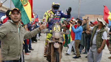 Alain Duclos (Sherco) fêté par le public bolivien