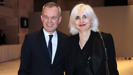 François et Séverine de Rugy, au 34e dîner du Conseil représentatif des institutions juives de France, au Carrousel du Louvre à Paris, le 20 février 2019. (LUDOVIC MARIN / AFP)