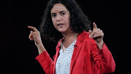 Manon Aubry, tête de liste La France insoumise aux élections européennes, le 11 mai 2019, en meeting à Marseille. (GERARD JULIEN / AFP)