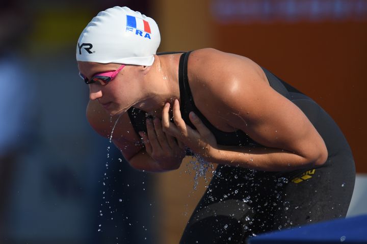 Charlotte Bonnet au 200 m nage libre, lors des championnats de France 2018 à Chartres, le 7 juillet 2018. (STEPHANE KEMPINAIRE / STEPHANE KEMPINAIRE)