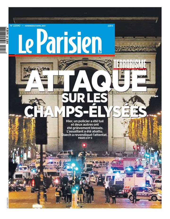 La une du Parisien, le 21 avril 2017. (FRANCEINFO)