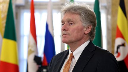 Dmitri Peskov, le porte-parole du Kremlin, le 17 juin 2023 au Constantine Palace de Strelna (Russie). (RIA NOVOSTI / AFP PHOTO)