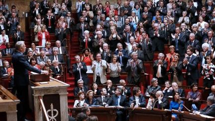 Jean-Marc Ayrault pendant sa déclaration de politique générale (PATRICK KOVARIK / AFP)