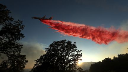 Un canadair largue du produit ignifuge à Lakeport en Californie, le 1er août 2018.&nbsp; (JUSTIN SULLIVAN / GETTY IMAGES / AFP)