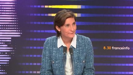 Amélie Oudéa-Castera, ministre démissionnaire des Sports et des Jeux olympiques et paralympiques, invitée de franceinfo, mercredi 28 août 2024. (FRANCE INFO / RADIOFRANCE)