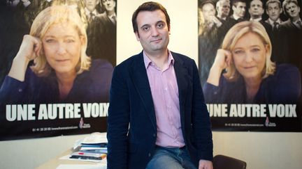 Le candidat FN aux municipales &agrave; Forbach (Moselle), Florian Philippot,&nbsp;le 11 mars 2014. (OLIVER DIETZE / DPA / AFP)