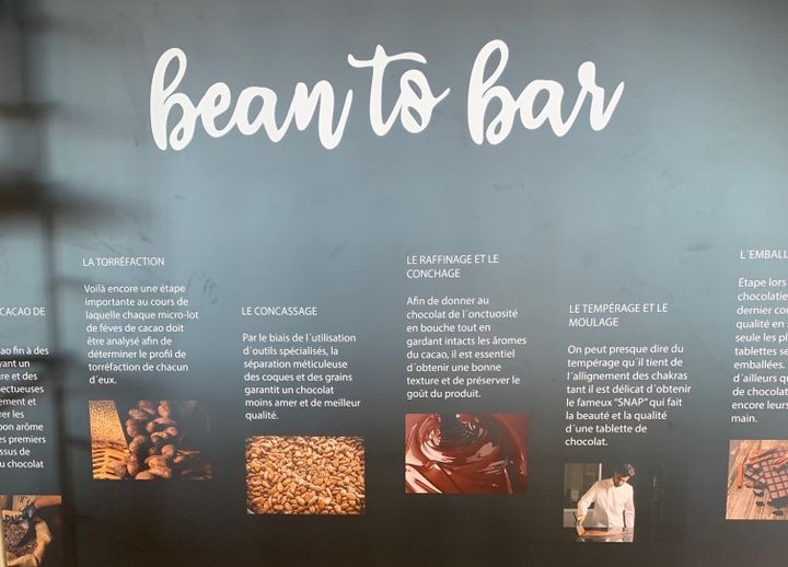 Le "Bean to bar", que l'on peut traduire par "de la fève à la tablette" est l'une des grandes tendances du Salon du chocolat. (BERNARD THOMASSON / FRANCEINFO)