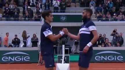 Benoît Paire et&nbsp;Pierre-Hugues Herbert&nbsp;à Roland-Garros.&nbsp; (FRANCE 3)