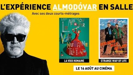 l'affiche de "Lexpérience Almodovar", double programme de courts-métrages de Pedro Almodovar (2023). (PATHE)