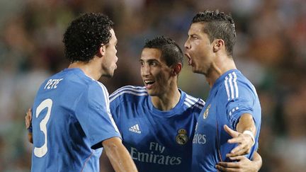 La joie des Madrilènes Cristiano Ronaldo, Pepe et Di Maria