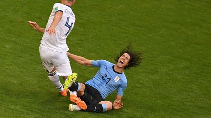 L'Uruguayen Edinson Cavani face à la Russie le 25 juin 2018 à&nbsp;Samara. (MANAN VATSYAYANA / AFP)