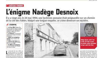 Archive d'une coupure de presse de l'Union de Reims sur l'affaire Desnoix, le 2 août 2014 (illustration). (MAXPPP)