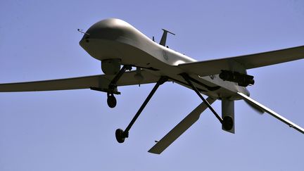 Un drone des forces américaines. Trois responsables du groupe Etat islamique ont été tués par une frappe de l'un de ces appareils à Raqqa, en Syrie, le 4 décembre 2016.&nbsp; (US AIR FORCE / AFP)