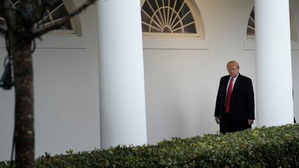 Le président américain Donald Trump, dans les jardins de la Maison Blanche, à Washington, le 17 décembre 2019. (BRENDAN SMIALOWSKI / AFP)