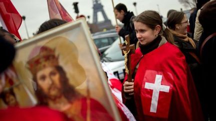 Manifestation à Paris contre la pièce &quot;Golgota Picnic&quot; (11 décembre 2011)
 (Fred Dufour / AFP)