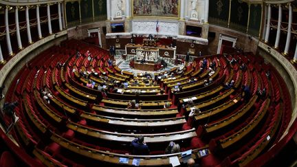 L'hémicycle de l'Assemblée nationale lors du vote du budget 2021, à Paris, le 17 décembre 2020. (THOMAS COEX / AFP)