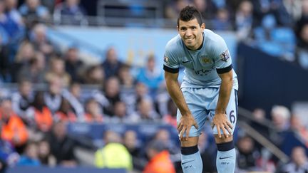 Sergio Agüero est l'homme en forme du moment, mais sa condition physique pourrait ne pas suffire pour que les Citizens se qualifient.  (OLI SCARFF / AFP)