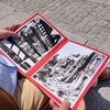 La façade de la maison familiale, la Maison-Dieu, à Saint-Lô, avant et après les bombardements du 6 juin 1944. (AGATHE MAHUET / RADIOFRANCE)