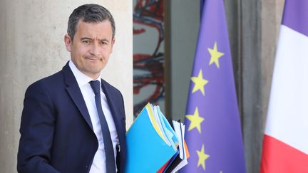 Gérald Darmanin,&nbsp;ministre de l'Action et des Comptes publics, quitte l'Elysée, le 29 mai 2019. (LUDOVIC MARIN / AFP)