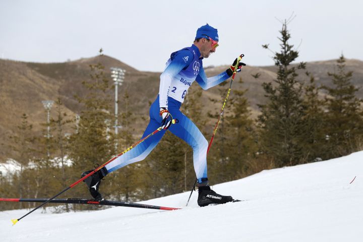 Hugo Lapalus a terminé meilleur français de l'individuel classique des Jeux olympiques de Pékin, le 11 février 2022. (ODD ANDERSEN / AFP)