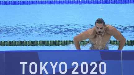 Florent Manaudou lors d'un entraînement au centre aquatique de Tokyo, le 22 juillet 2021. (KEMPINAIRE STEPHANE / KMSP)