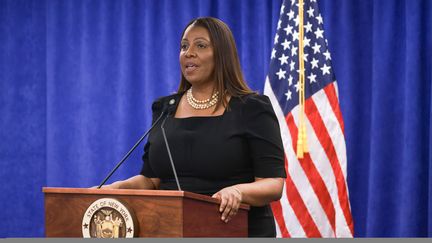 La procureure générale de l'Etat de New York, Letitia James, le 16 février 2024. (JUSTIN LANE / EPA / MAXPPP)