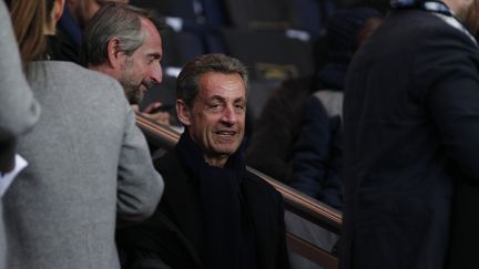 Nicolas Sarkozy au Parc des princes, le 19 février 2017 pour le match PSG-Toulouse. (MAXPPP)