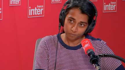 Sophie Vénétitay, secrétaire générale du Snes-FSU et professeure de sciences économiques et sociales, était l'invitée de France Inter vendredi 3 juin 2022. (FRANCE INTER / RADIO FRANCE)