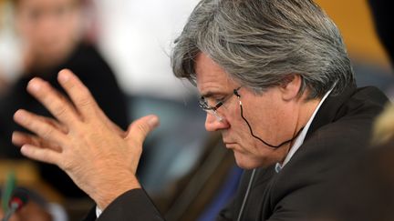 Le ministre de l'Agriculture, St&eacute;phane Le Foll, au si&egrave;ge de l'Organisation des Nations unies pour l'alimentation et l'agriculture &agrave; Rome (Italie),&nbsp;le 15 octobre 2012. (ANDREAS SOLARO / AFP)