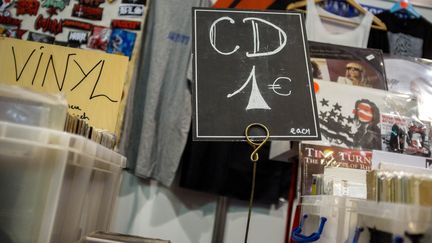 Des vinyles lors de la 15e édition de la Convention du disque, le 23 avril 2016, à Auvers-sur-Oise (Val-d'Oise). (MAXPPP)