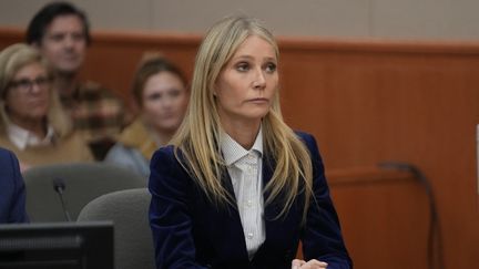 La comédienne américaine Gwyneth Paltrow au tribunal de Park City, dans l'Utah (Etats-Unis), le 30 mars 2023. (RICK BOWMER / POOL / AFP)