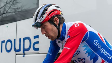 Le leader de la formation Groupama-FDJ, Thibaut Pinot, lors du Tour des Alpes-Maritimes et du Var le 19 février 2021. (LAURENT COUST / SOPA IMAGES / SIPA)