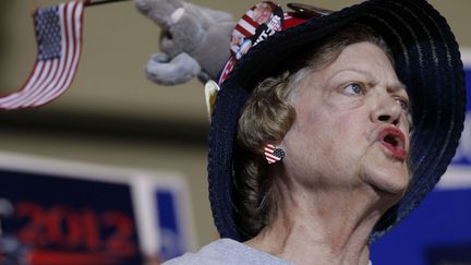 Une supportrice de Newt Gingrich, Floride, 30 janvier 2012. (MATT ROURKE / AP / SIPA)