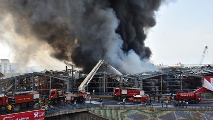 Le hangar calciné dans le port de Beyrouth, le 10 septembre 2020. (STR / NURPHOTO / AFP)