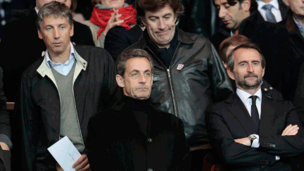 &nbsp; (Match Paris Saint Germain et l AS Saint Etienne, en présence de Stéphane Courbit (à gauche) et Nicolas Sarkozy © MaxPPP)