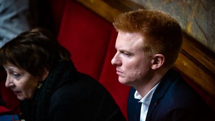 Adrien Quatennens, à l'Assemblée Nationale, le 15 février 2023. (AMAURY CORNU / HANS LUCAS)