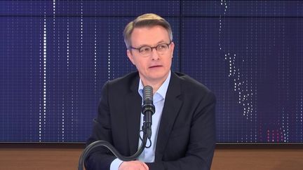 Dominique Schelcher, président de Système U était l'invité du "8h30 franceinfo", jeudi 22 avril 2021. (FRANCEINFO / RADIOFRANCE)