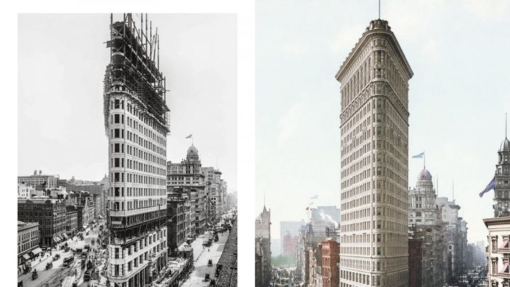 Immeuble en construction et finalisé à New York
 (Taschen)