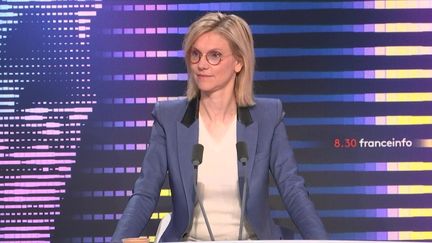 Agnès Pannier-Runacher, ministre de la Transition énergétique, était jeudi 2 juin l’invitée du 8h30 franceinfo.&nbsp; (FRANCEINFO / RADIOFRANCE)